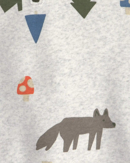 Baby Boy 2-Piece Fox Fleece Top & Pant Set - Grey/Olive Green