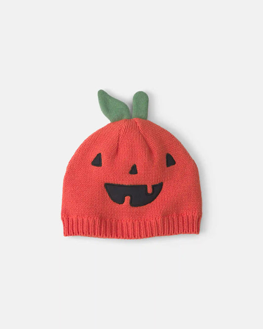 Baby Halloween Pumpkin Knit Hat - Orange