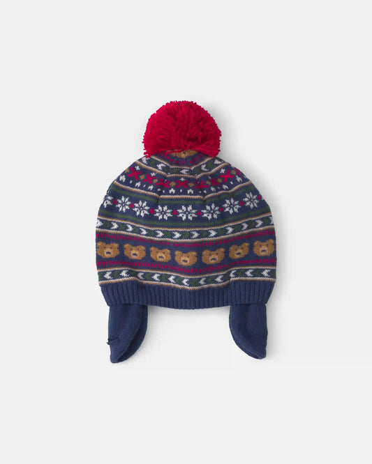 Baby Boy Pom Fair Isle Beanie