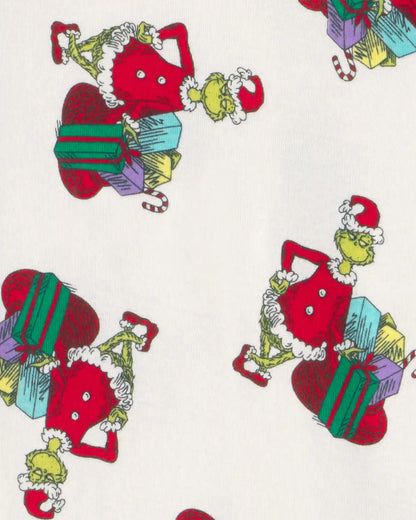 Baby 1-Piece Dr. Seuss™ The Grinch Christmas 2-Way Zip 100% Cotton Snug Fit Footed Pajama - Ivory
