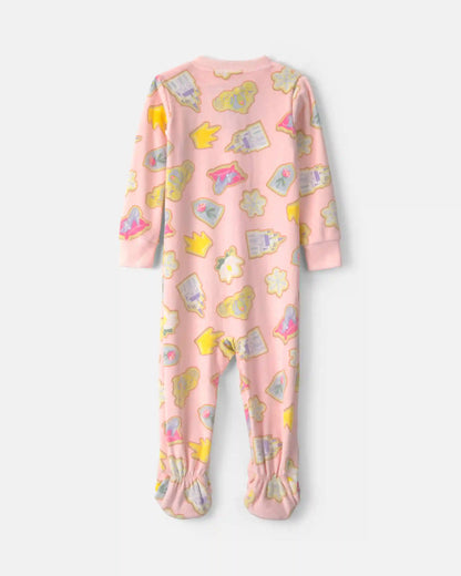 Baby Girl 1-Piece Disney© Princess Holiday 2-Way Zip DreamPlush Snug Fit Footed Pajama - Pink