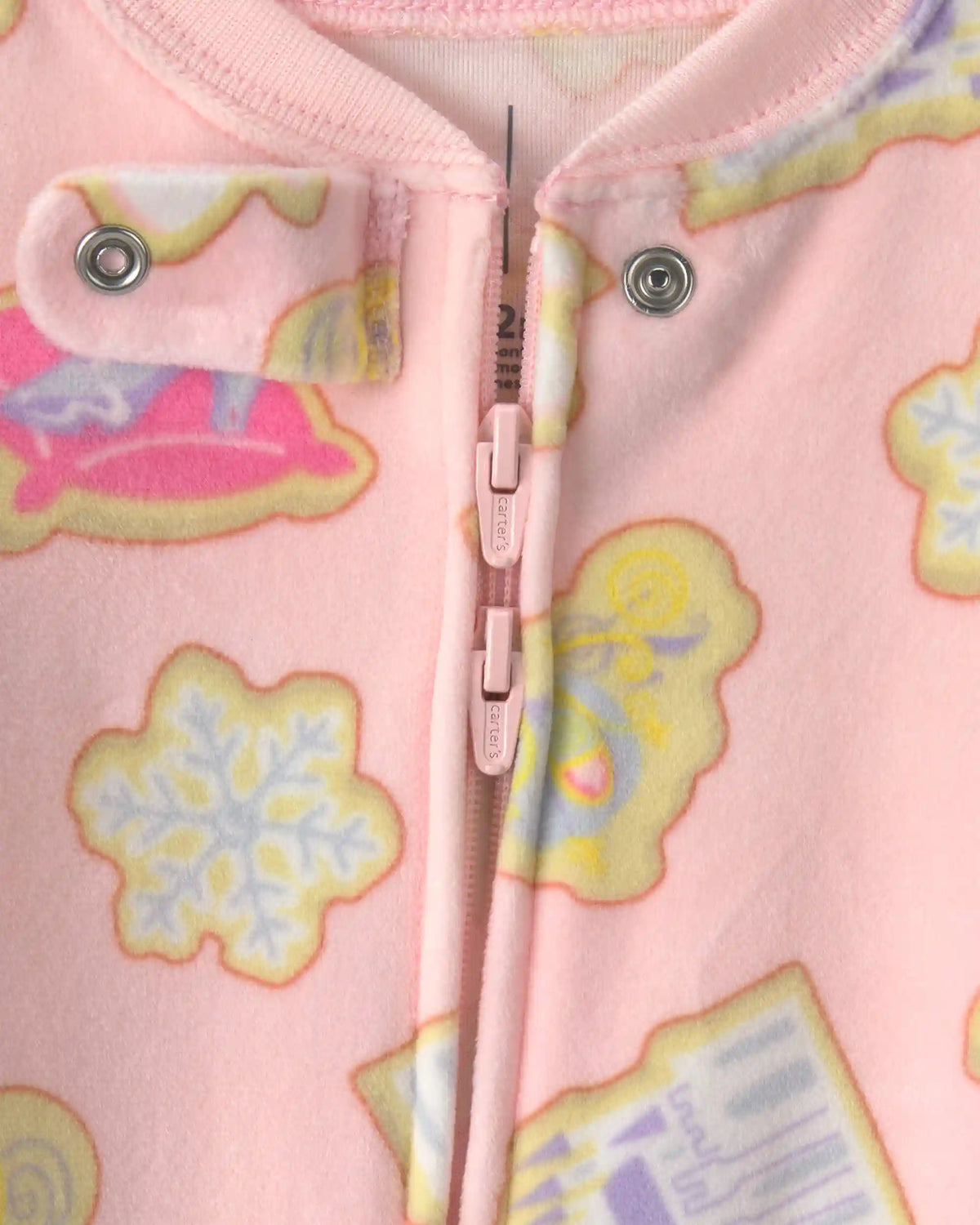 Baby Girl 1-Piece Disney© Princess Holiday 2-Way Zip DreamPlush Snug Fit Footed Pajama - Pink