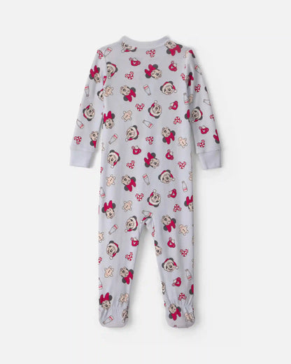 Baby 1-Piece Disney© Mickey Mouse Christmas 100% Cotton Snug Fit Footed Pajama - Blue