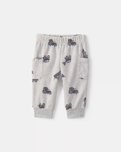 Baby Boy 3-Piece Construction Fleece Layering Set - Grey
