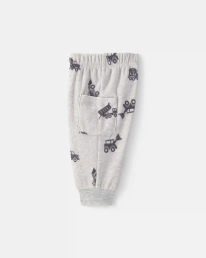 Baby Boy 3-Piece Construction Fleece Layering Set - Grey