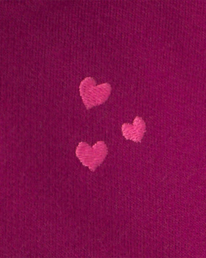 Baby Girl 3-Piece Heart French Terry Layering Set - Burgundy