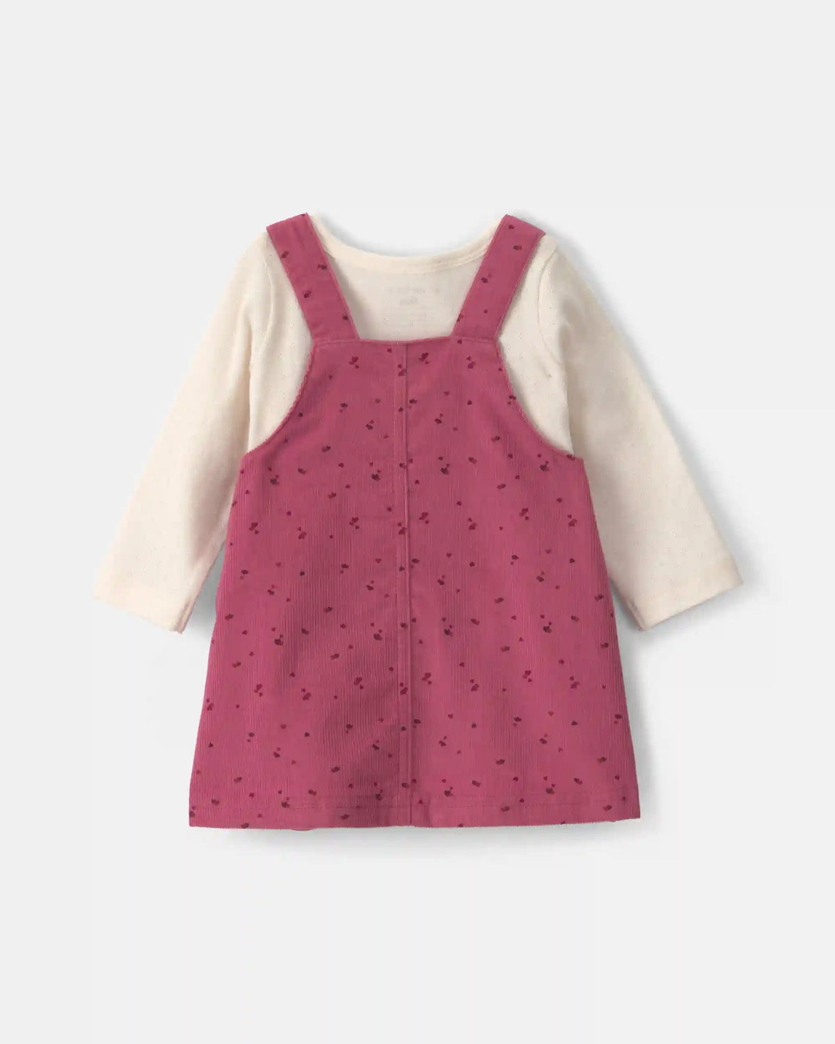 Baby Girl 3-Piece Heart Corduroy Long-Sleeve Dress Set - Pink/Cream