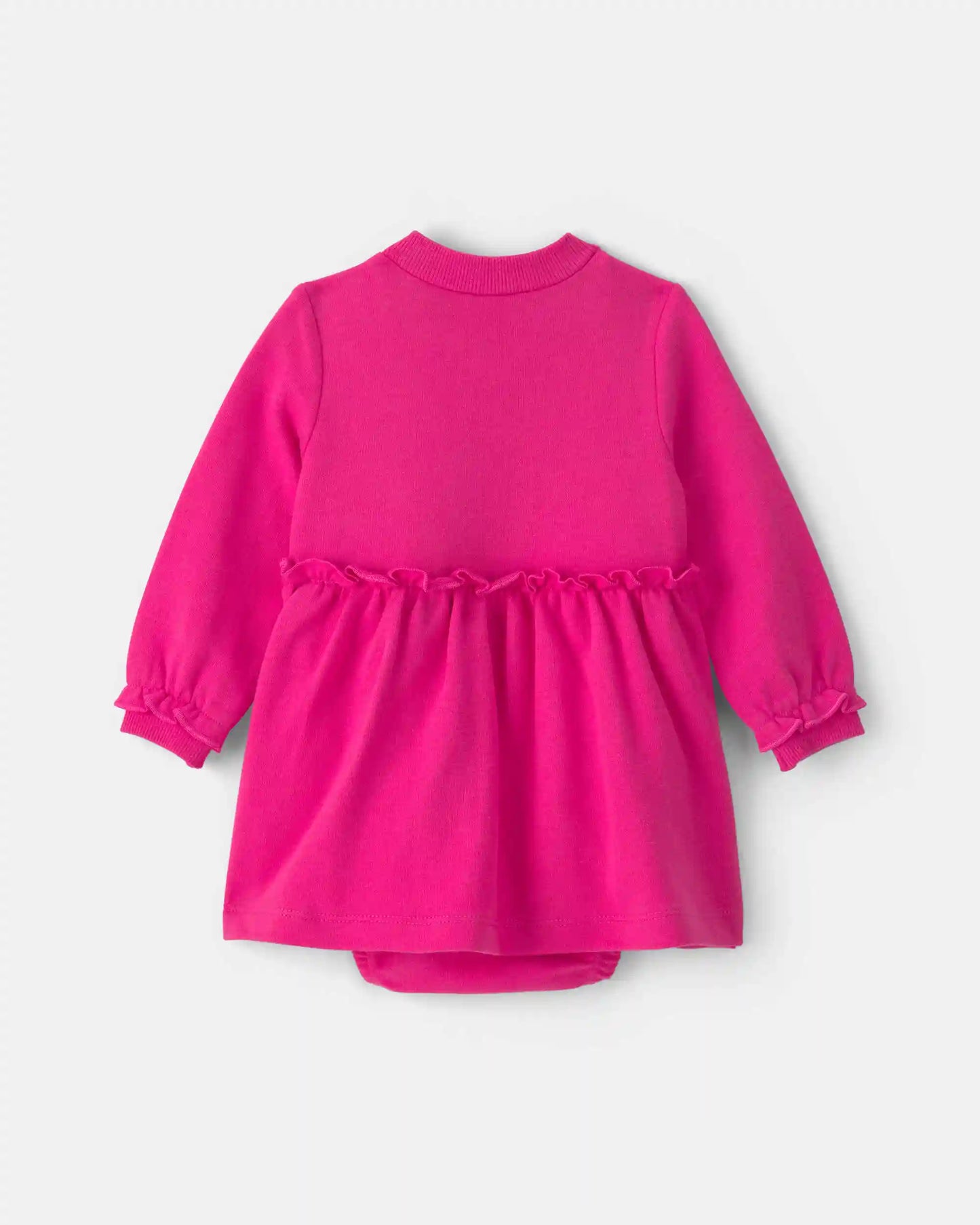 Baby Girl 3-Piece Cherry French Terry Long-Sleeve Dress Set - Pink
