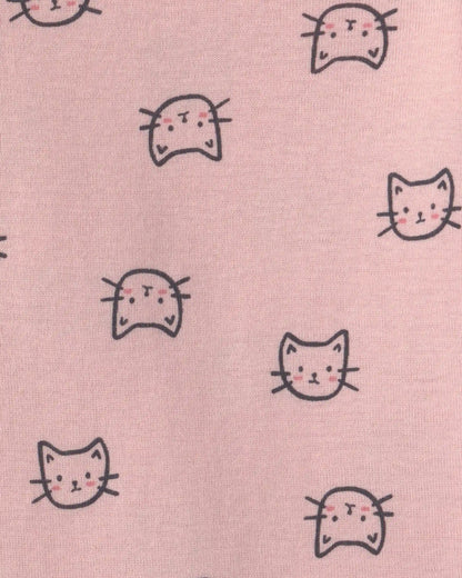 Baby Girl 3-Piece Cat Hooded Layering Set - Grey/Pink