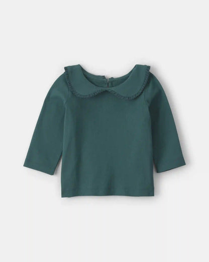 Baby Girl 3-Piece Floral Corduroy Long-Sleeve Dress Set - Green
