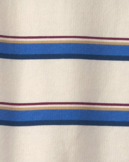 Baby Boy Striped French Terry Long-Sleeve Jumpsuit - Blue/Cream