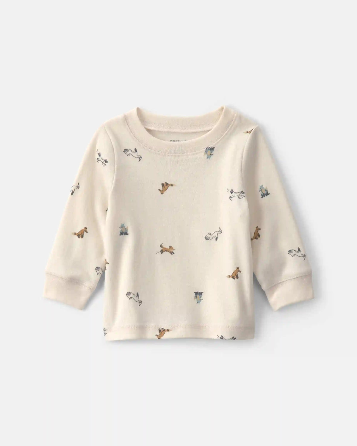 Baby Boy 2-Piece Wolf Long-Sleeve Overall Set - Blue/Cream