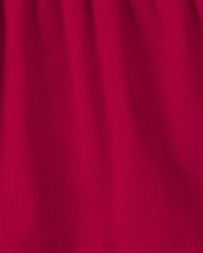 Baby Girl 3-Piece Bow Corduroy Long-Sleeve Dress Set - Red