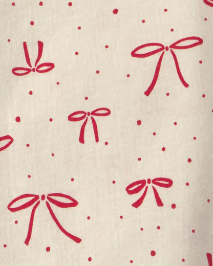 Baby Girl 3-Piece Bow Corduroy Long-Sleeve Dress Set - Red