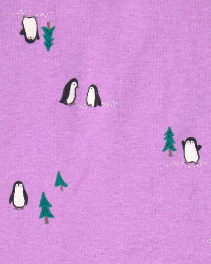 Baby Girl 3-Piece Fleece Long-Sleeve Layering Set - Cream/Purple