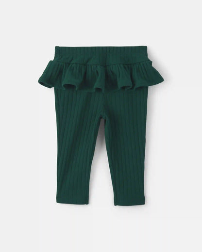 Baby Girl 2-Piece 'Merry' Long-Sleeve Bodysuit & Pant Set - Cream/Green
