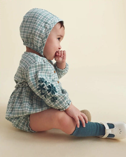 Baby Girl 3-Piece Flannel Long-Sleeve Bubble Set - Green
