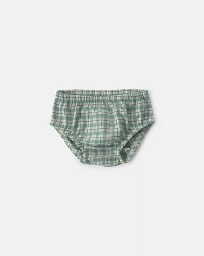 Baby Girl 2-Piece Checkered Flannel Long-Sleeve Dress - Green