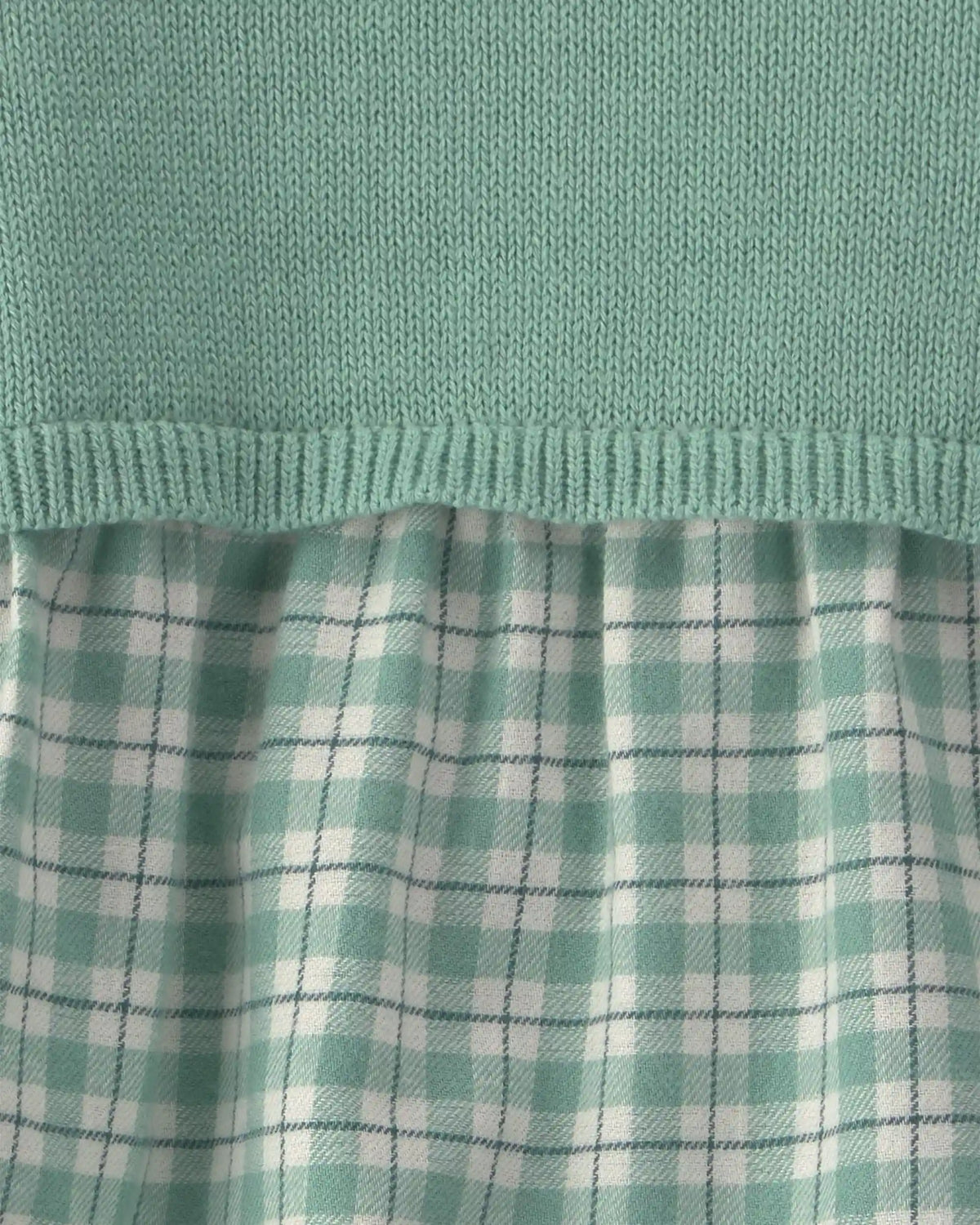 Baby Girl 2-Piece Checkered Flannel Long-Sleeve Dress - Green