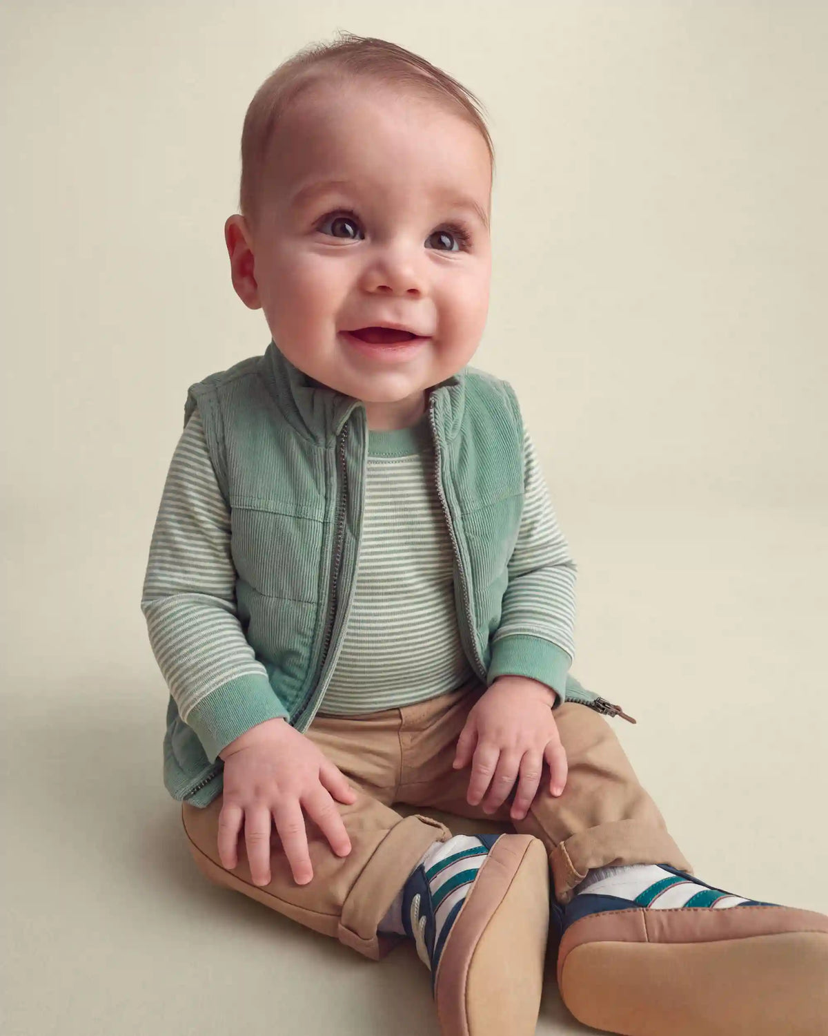 Baby Boy 3-Piece Corduroy Long-Sleeve Layering Set - Green/Brown