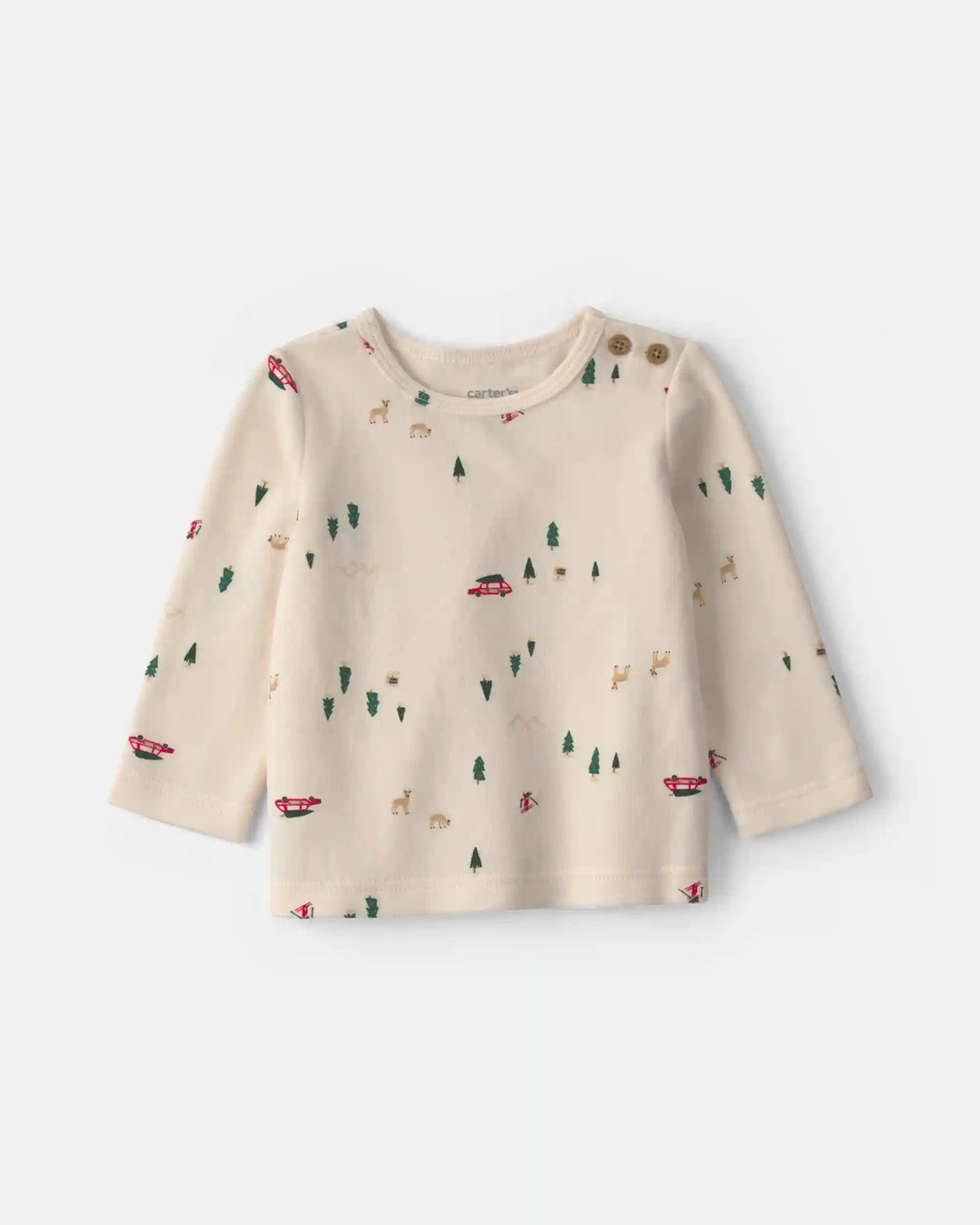 Baby Girl 3-Piece Christmas Tree Long-Sleeve Sweater Dress Set - Red/Cream