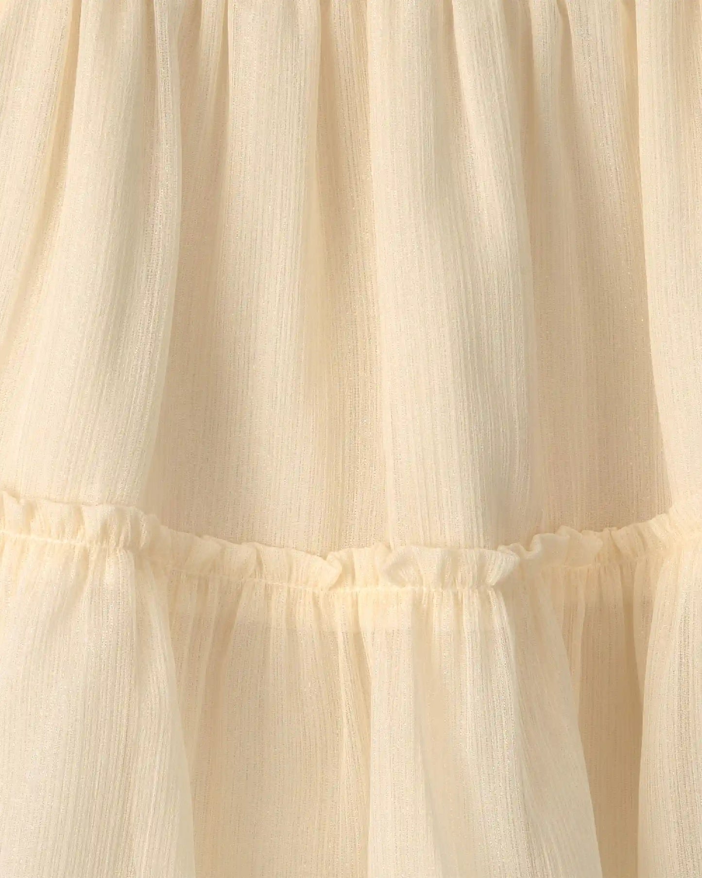 Baby Girl Shimmer Long-Sleeve Dress - Cream