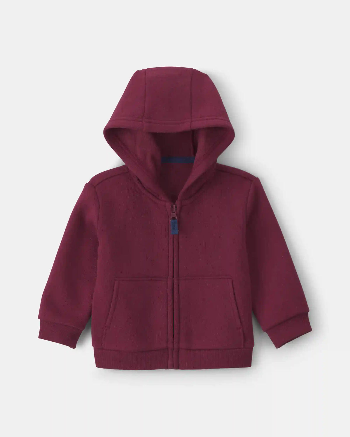 Baby Boy Fleece Zip-Up Hoodie - Burgundy