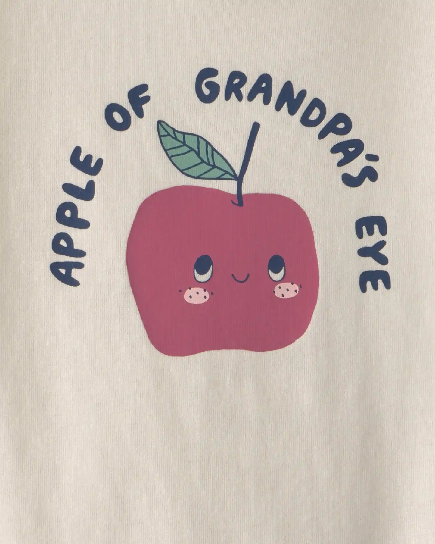 Baby 'Apple Of Grandpa's Eye' Apple Long-Sleeve Graphic Bodysuit - Cream