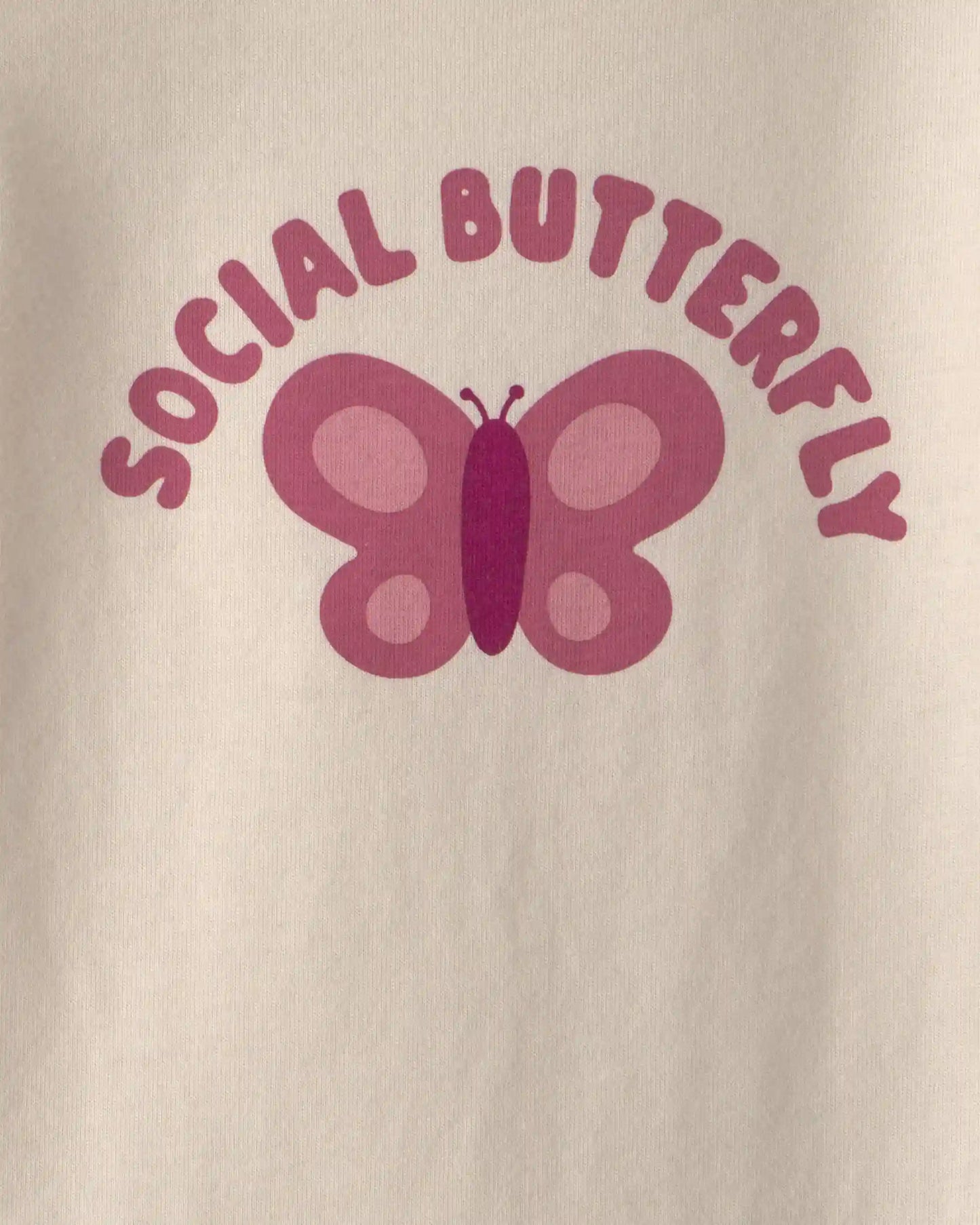 Baby Girl 'Social Butterfly' Long-Sleeve Graphic Bodysuit - Cream