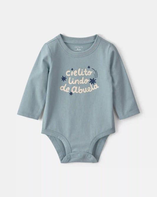 Baby 'Cielito Lindo De Abuela' Long-Sleeve Graphic Bodysuit - Blue