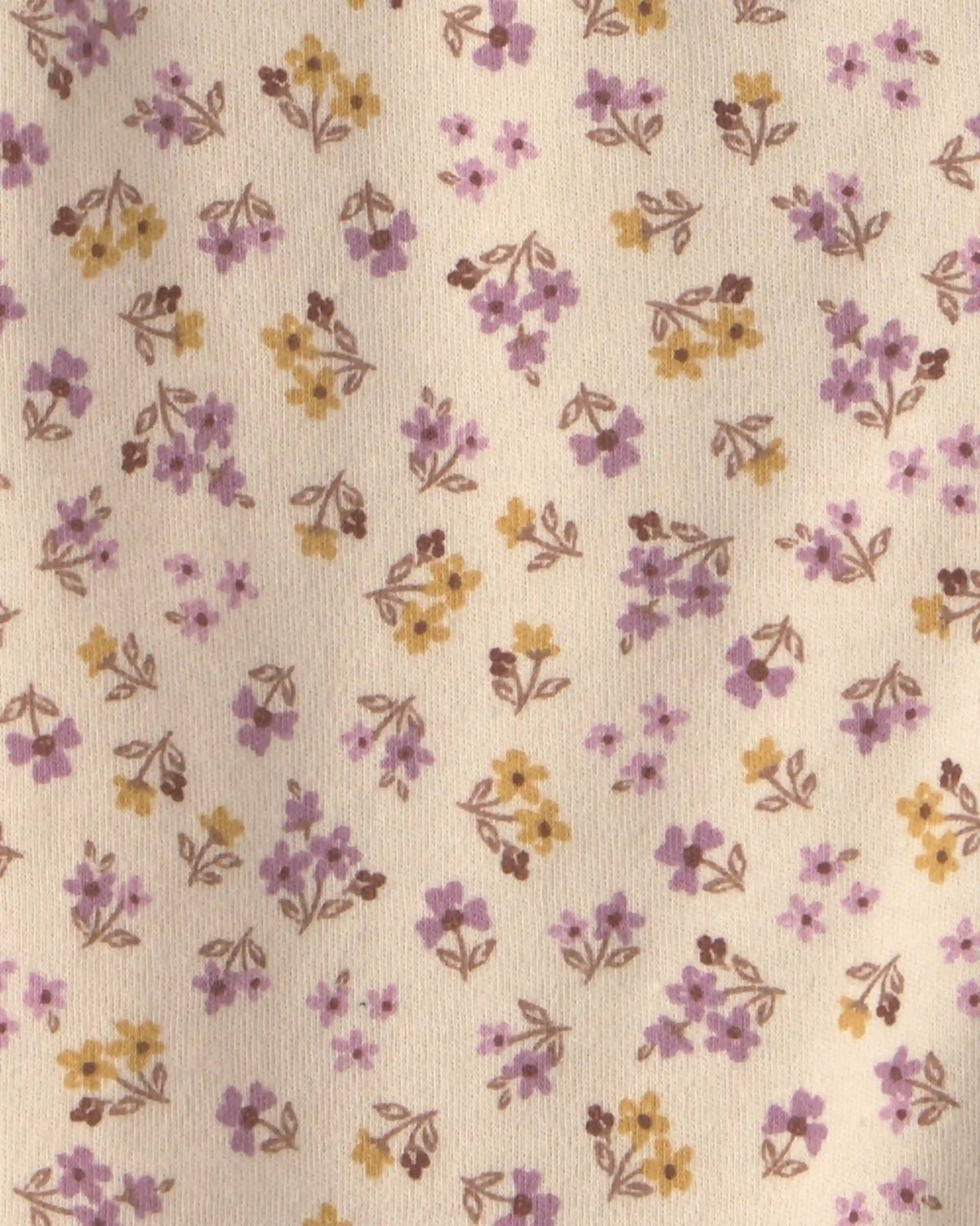 Baby Girl Floral 100% Cotton 2-Way Zip Sleep & Play Pajamas - Cream