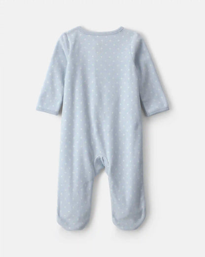 Baby Girl Unicorn Fleece 2-Way Zip Sleep & Play Pajamas - Blue