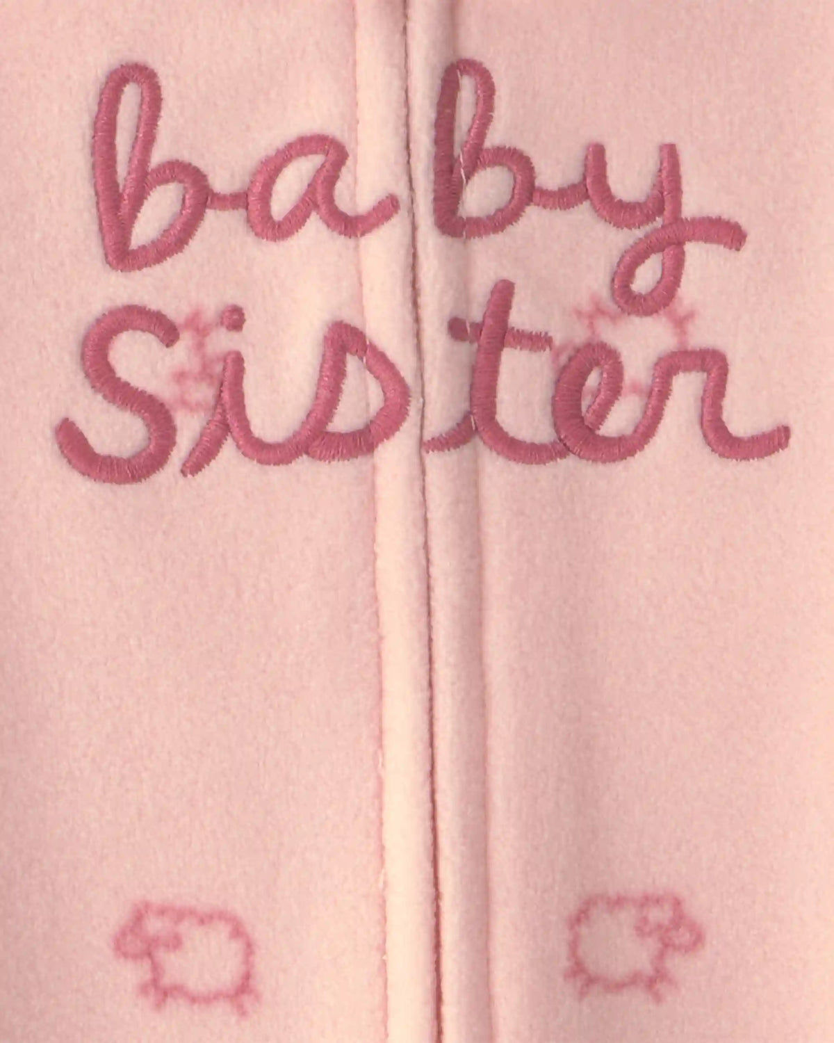 Baby Girl 'Baby Sister' Fleece 2-Way Zip Sleep & Play Pajamas - Pink