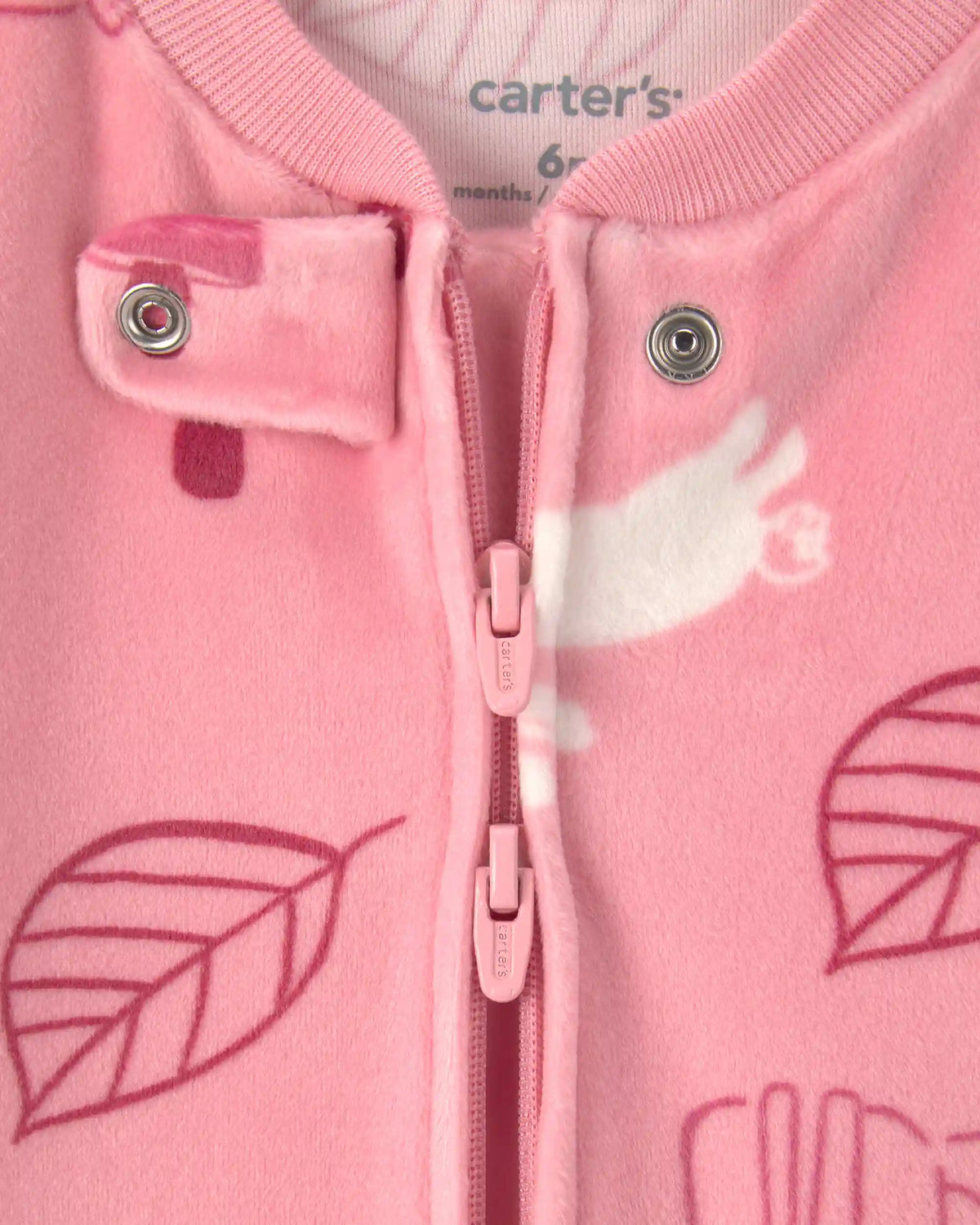 Baby Girl Autumn 2-Zip DreamPlush Sleep & Play Pajamas - Pink