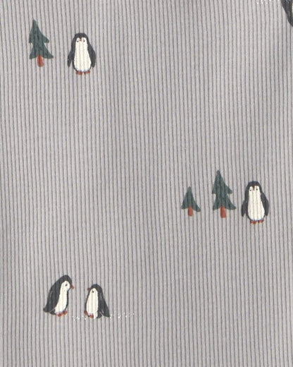 Baby Boy 3-Pack Penguin Long-Sleeve Multipack Bodysuits - Grey