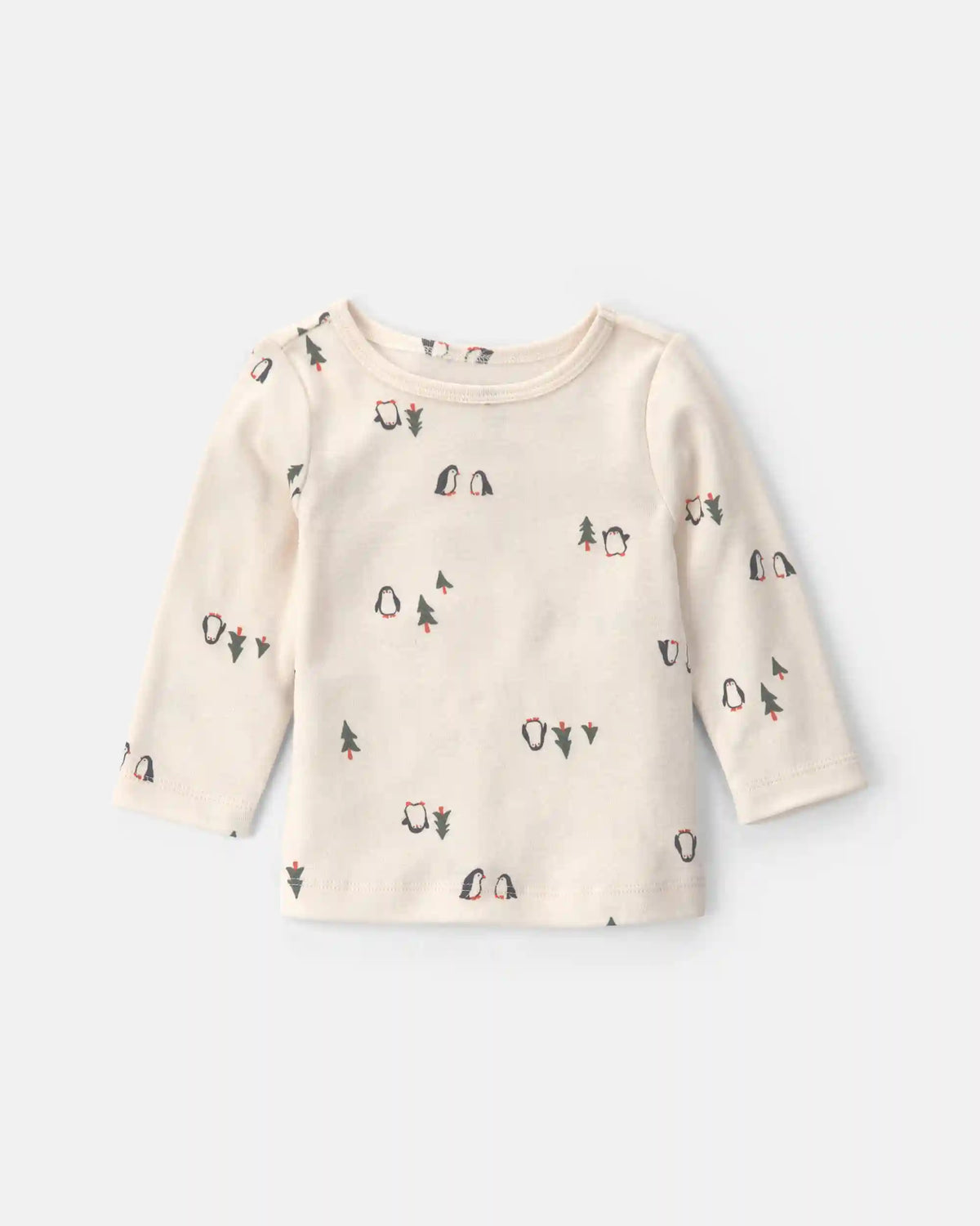 Baby Boy 2-Piece Penguin Long-Sleeve Overall Set - Grey/Cream