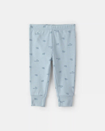 Baby Boy 3-Piece Train Long-Sleeve Bodysuit & Pant Set - Blue/Cream