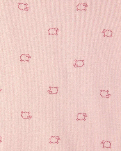 Baby Girl 3-Piece Sheep Long-Sleeve Bodysuit & Pant Set - Pink/Cream