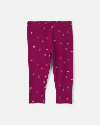 Baby Girl 3-Piece Apple Long-Sleeve Bodysuit & Pant Set - Burgundy/Pink