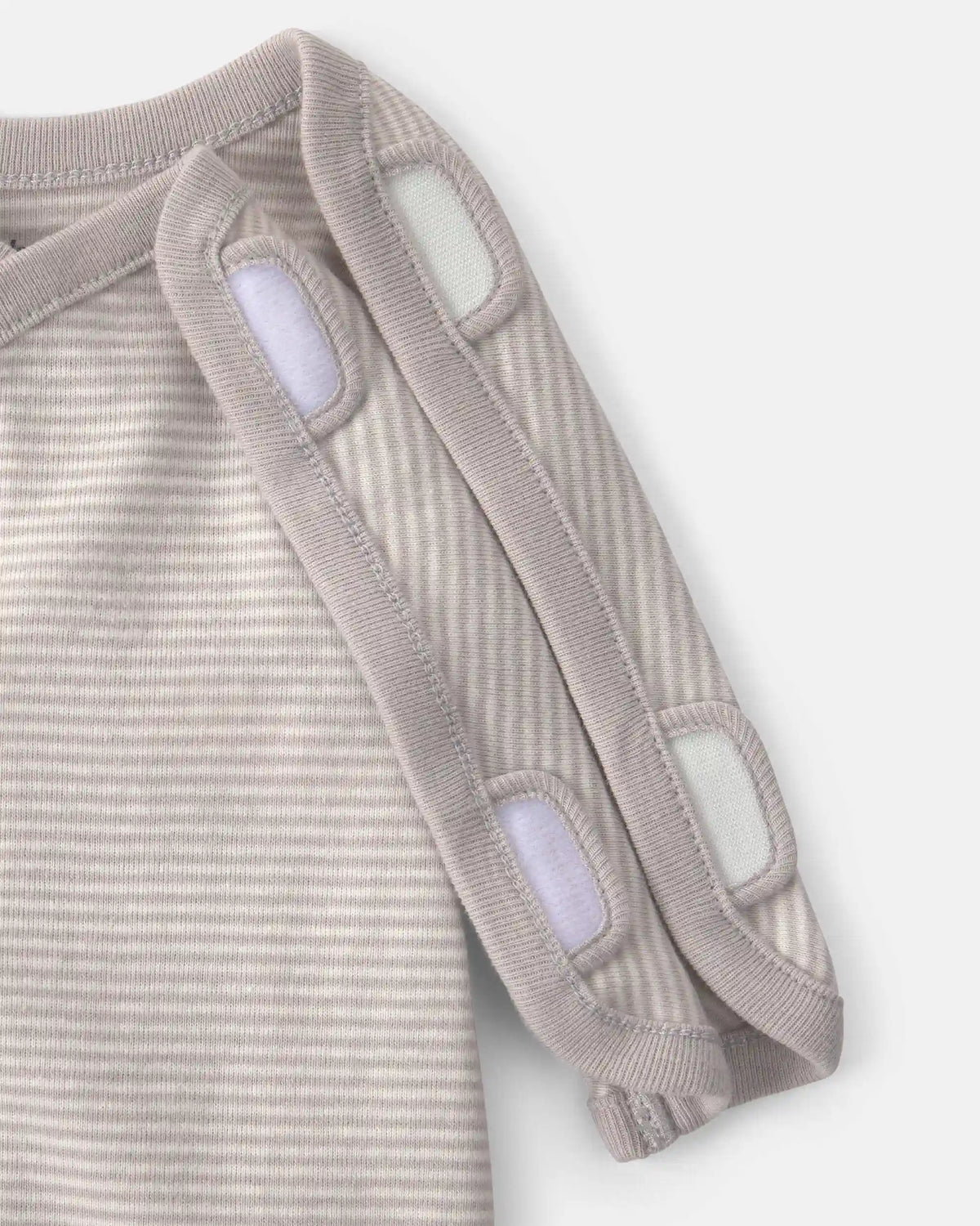 Baby Striped 100% Cotton Sleep & Play Pajama - Grey