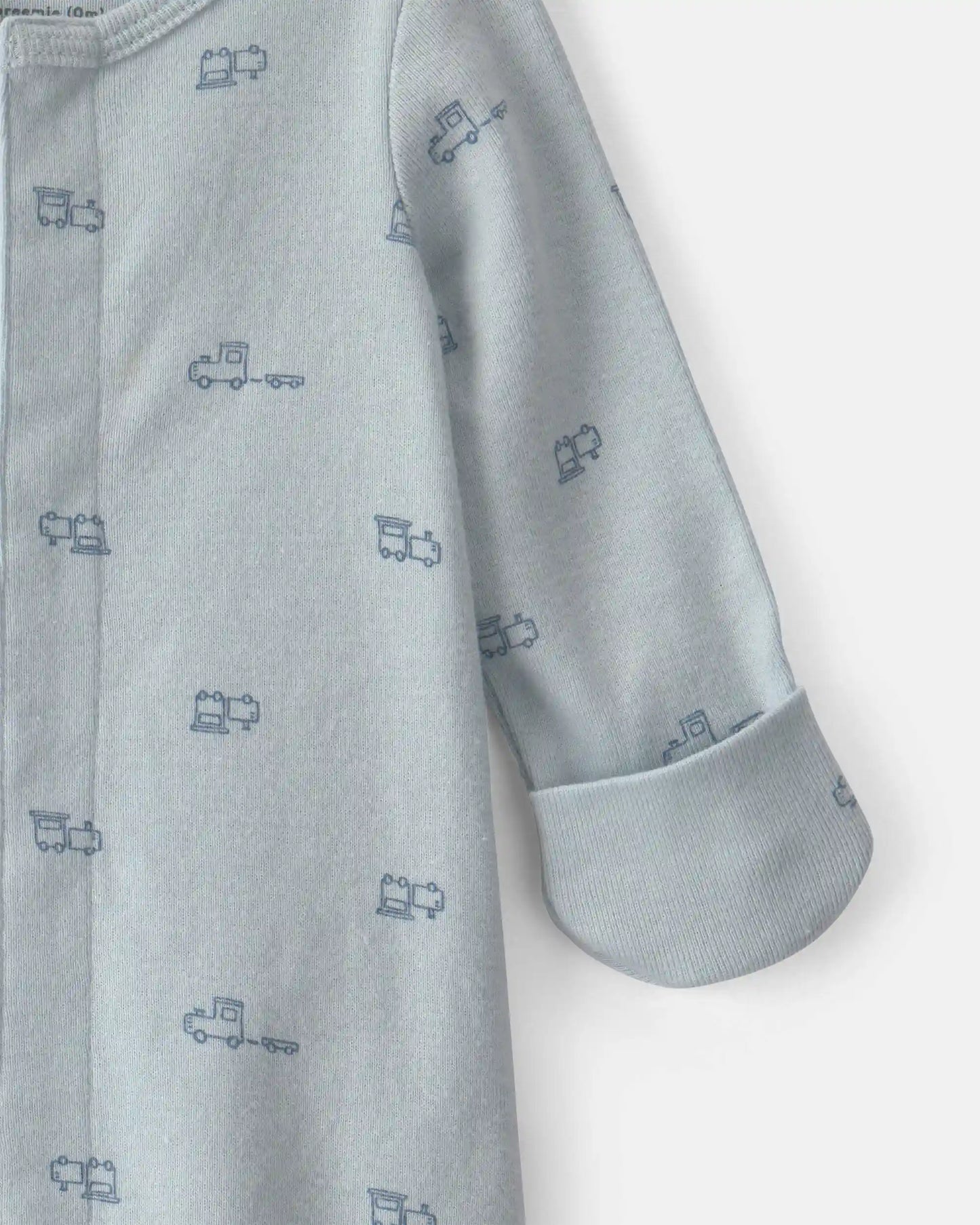 Baby Boy Train Long-Sleeve Sleeper Gown - Blue