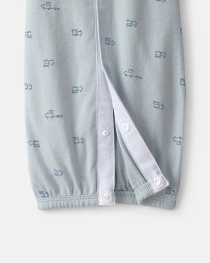Baby Boy Train Long-Sleeve Sleeper Gown - Blue