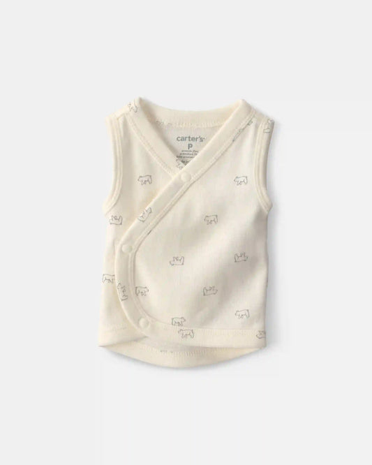 Baby Bear Side-Snap Tank - Cream