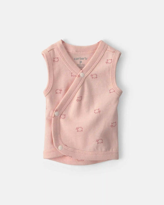 Baby Girl Sheep Side-Snap Tank - Pink