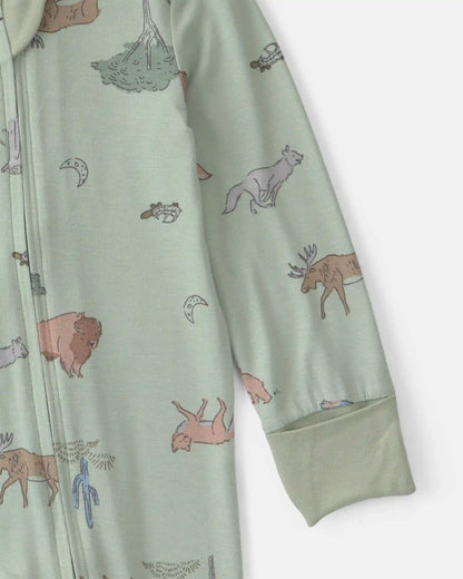 Baby Boy Desert PurelySoft™ 2-Way Zip Sleep & Play Pajamas - Green