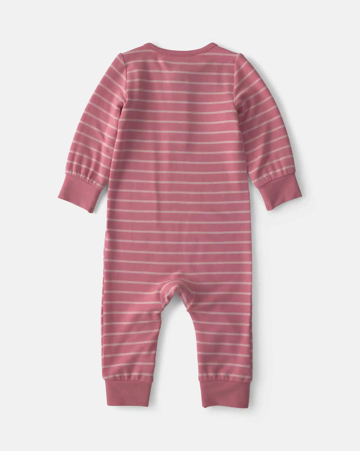 Baby Girl Striped PurelySoft™ Long-Sleeve Jumpsuit - Pink