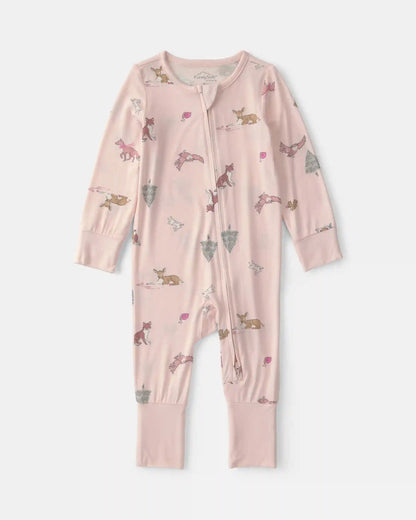 Baby Girl Woodland PurelySoft™ 2-Way Zip Sleep & Play Pajamas - Pink