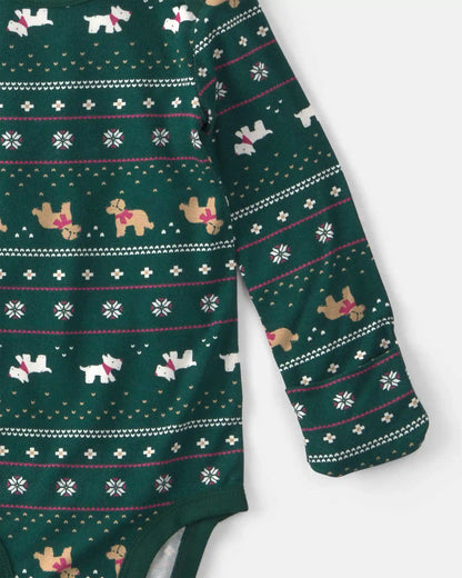 Baby 2-Piece Fair Isle PurelySoft™ Long-Sleeve Bodysuit & Pant Set - Green