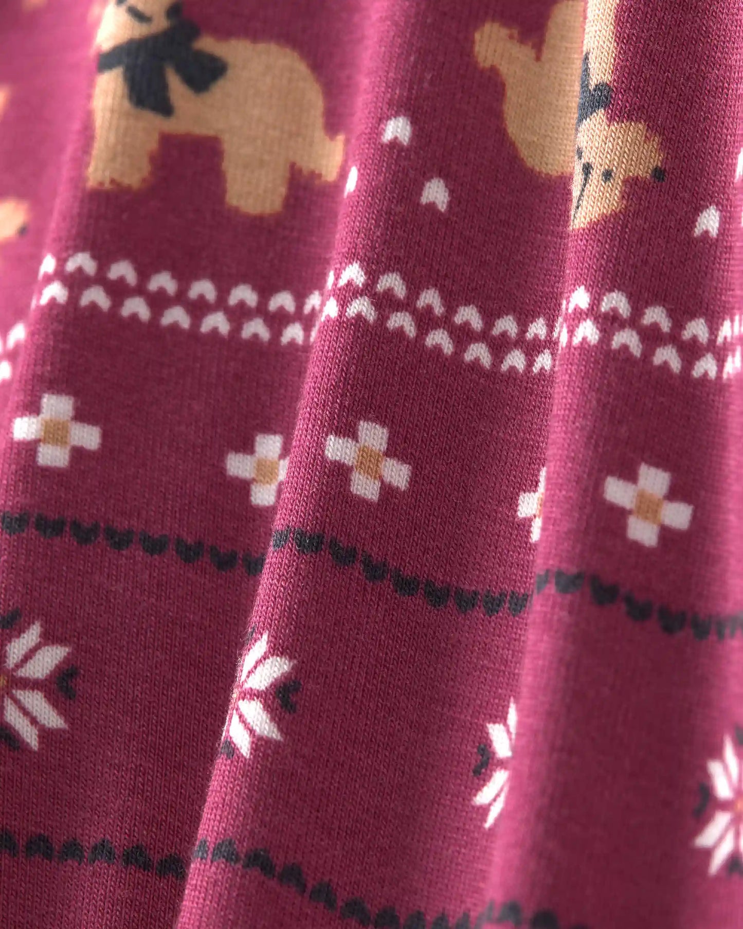 Baby Fair Isle PurelySoft™ 2-Way Zip Sleep & Play Pajamas - Burgundy