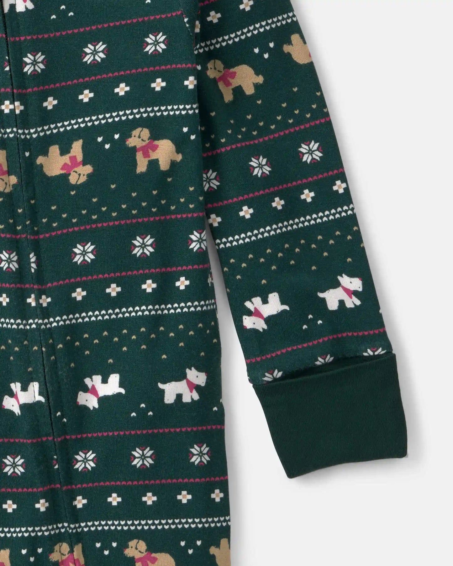 Baby Fair Isle PurelySoft™ 2-Way Zip Sleep & Play Pajamas - Green